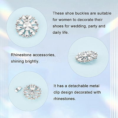 2Pcs Alloy Rhinestone Shoe Decorations AJEW-FG0003-72A-1
