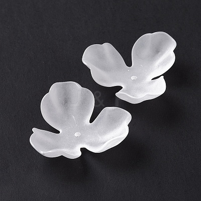 3-Petal Transparent Acrylic Bead Caps X-OACR-A017-11-1