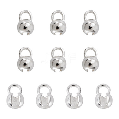 10Pcs 925 Sterling Silver Bead Tips Knot Covers STER-TA0001-50-1