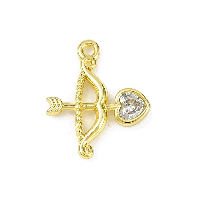 Brass Pave Clear Cubic Zirconia Pendants KK-L238-11G-1