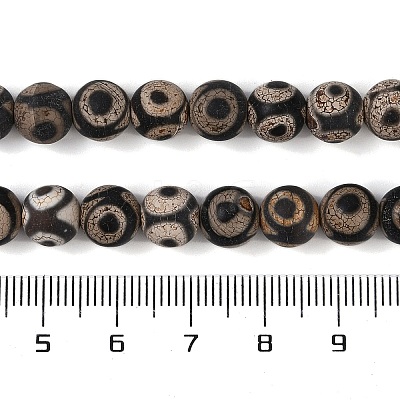 Tibetan Style dZi Beads G-K166-02-8mm-L3-01-1