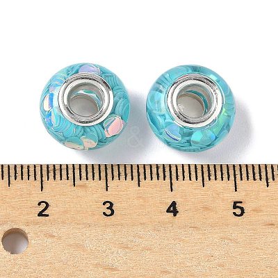 Transparent Resin Rondelle European Beads RESI-S023-09-1