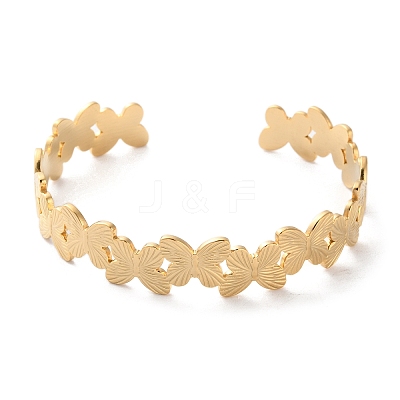 304 Stainless Steel Cuff Bangles for Women BJEW-K263-05G-12-1