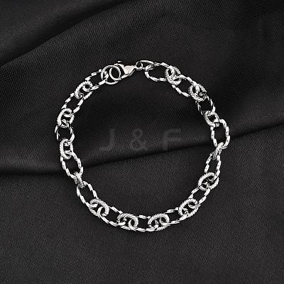 Tarnish Resistant 304 Stainless Steel Figaro Chain Bracelets BJEW-P237-24P-1
