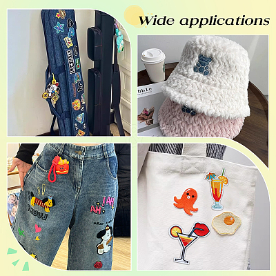 15Pcs 15 Styles Computerized Embroidery Polyester Iron on/Sew on Patches PATC-PH0001-81-1