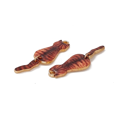 Rack Plating Alloy Enamel Pendants ENAM-K050-01G-1