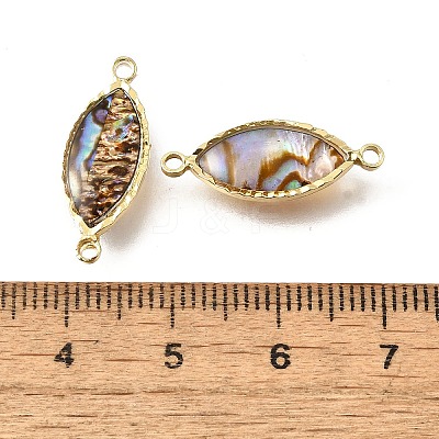Brass Pave Natural Paua Shell Connector Charms LS-KK-E794-01G-09-1