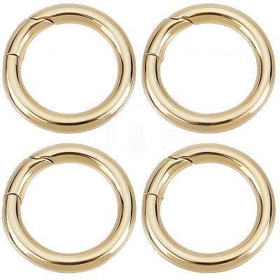 6Pcs Brass Spring Gate Rings KK-SC0006-10-1