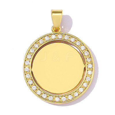 Brass Micro Pave Clear Cubic Zirconia Pendants CU-A26-06-01-44G-1