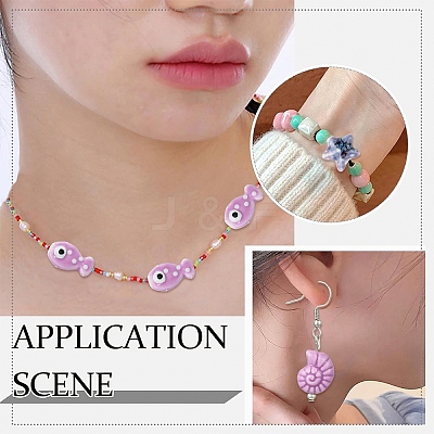 40Pcs 8 Styles Handmade Porcelain Beads PORC-YW0001-80-1