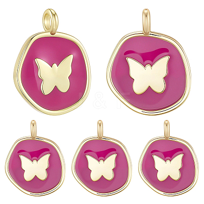 10Pcs Brass Enamel Pendants KK-BBC0020-43-1