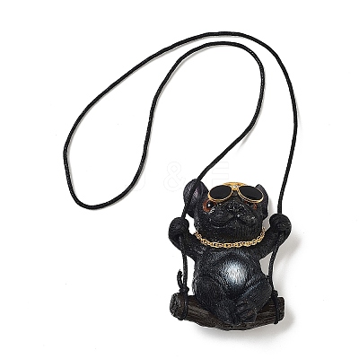 Cute Resin Swinging Bulldog Pendant Decorations LS-HJEW-A010-01C-1