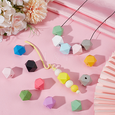 36Pcs 12 Colors Wood Beads WOOD-SP0001-52A-1