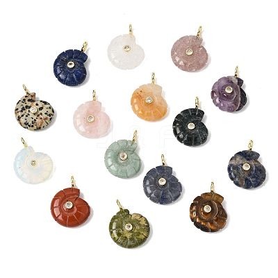 Natural & Synthetic Mixed Stone Carved Pendants G-C282-01-1
