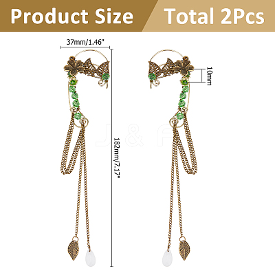 1 Pair Alloy Leaf Cuff Earrings EJEW-HS0001-23B-1
