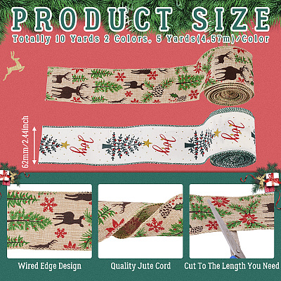 10 Yards 2 Colors Christmas Theme Jute Cord OCOR-TA0002-09B-1