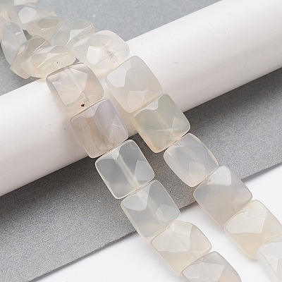 Natural White Agate Beads Strands G-K359-B02-01-1