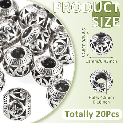 20Pcs Tibetan Style European Beads MPDL-TADJ0001-01-1