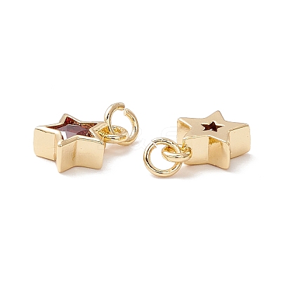 Brass Cubic Zirconia Charms FIND-Z005-02D-1