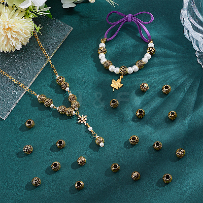 44Pcs 11 Styles Tibetan Style Alloy European Beads FIND-GA0008-32-1