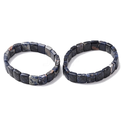 Natural Sodalite Faceted Beaded Stretch Bracelets for Women BJEW-K251-08H-1