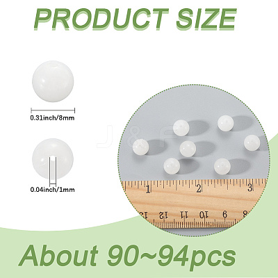 2 Strands Natural White Jade Round Beads Strands G-SP0001-25-1