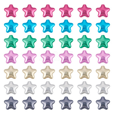 56Pcs 7 Colors UV Plating Opaque Acrylic Beads PACR-TA0001-25-1