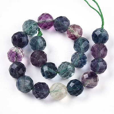 Natural Rainbow Fluorite Beads Strands G-S345-10mm-29-1