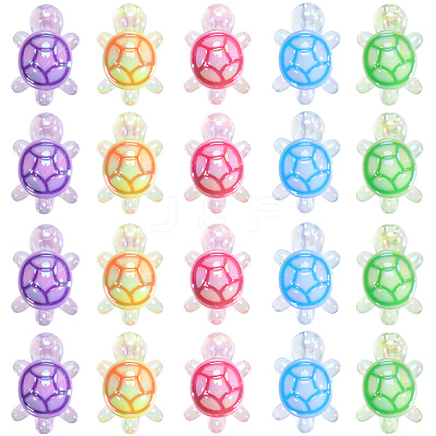 30Pcs UV Plating Transparent Acrylic Beads TACR-SC0002-77-1