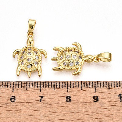 Brass Micro Pave Cubic Zirconia Pendants KK-N257-06G-1
