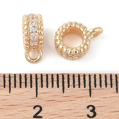 Brass Pave Clear Cubic Zirconia Beads LS-KK-N256-08G-A-1