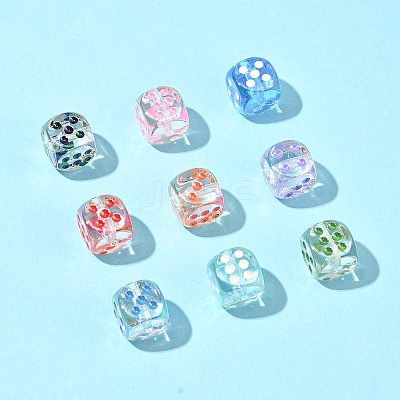 20Pcs UV Plating Transparent Acrylic Beads OACR-FS0002-39-1