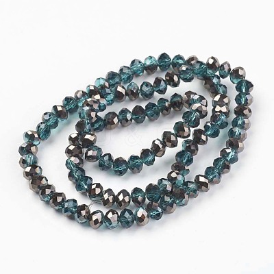 Electroplate Transparent Glass Beads Strands EGLA-A034-T6mm-P02-1