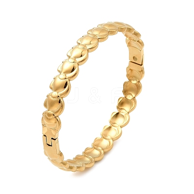Fish 304 Stainless Steel Hinged Bangle for Women BJEW-K237-28G-1
