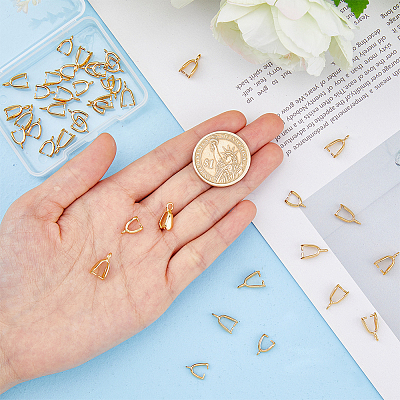 40Pcs 2 Style Rack Plating Eco-friendly Brass Ice Pick Pinch Bails KK-FH0005-33-1