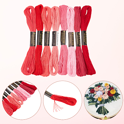 24 Skeins 3Bags 6-Ply Polyester Embroidery Floss OCOR-CY0003-43B-1
