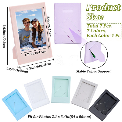 7Pcs 7 Colors Acrylic 3-inch Instant Camera Photo Frame AJEW-CP0011-28A-1