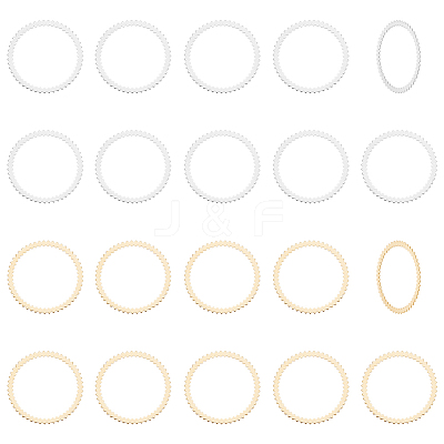 24Pcs 2 Colors Brass Linking Rings KK-BC0012-91-1
