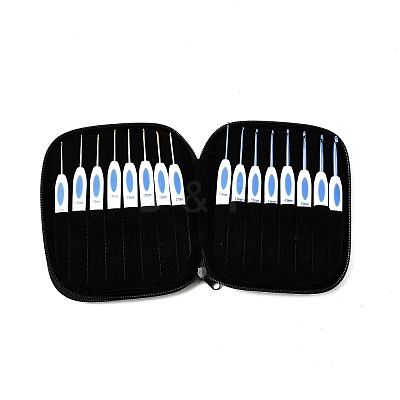 Chinese Style 8Pcs Aluminium Pin Plastic Handle Crochet Hook TOOL-C012-18-1