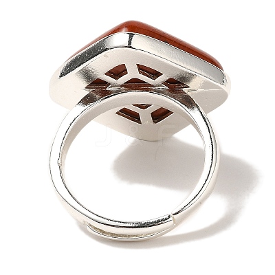 Natural Red Jasper Adjustable Rings RJEW-H240-01S-17-1