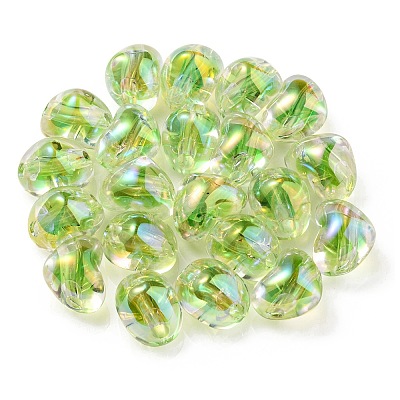 Two Tone UV Plating Transparent Acrylic European Beads OACR-F004-06I-1