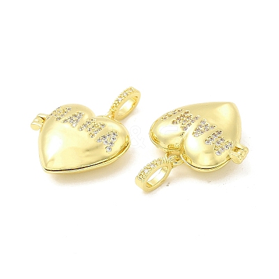 Mother's Day Brass Micro Pave Clear Cubic Zirconia Locket Pendants KK-H441-44LG-1