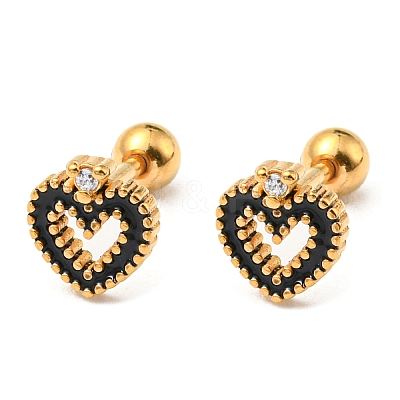 Ion Plating(IP) 304 Stainless Steel Stud Earrings EJEW-Z034-13AG-1