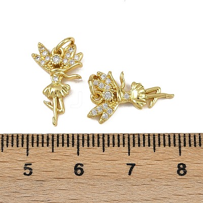 Brass Micro Pave Cubic Zirconia Pendants KK-I358-029G-1