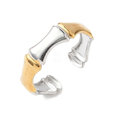 Bamboo Joint 304 Stainless Steel Cuff Rings LS-RJEW-S626-06GP-A-1