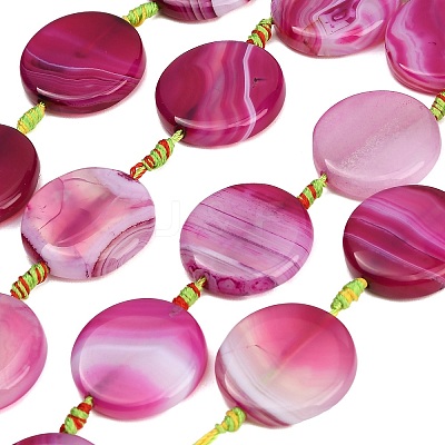 Natural Banded Agate Coin Beads Strands GG-CBAE0EB-06B-1