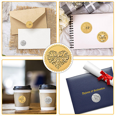 Plastic Self Adhesive Gold Foil Embossed Stickers DIY-WH0575-009-1