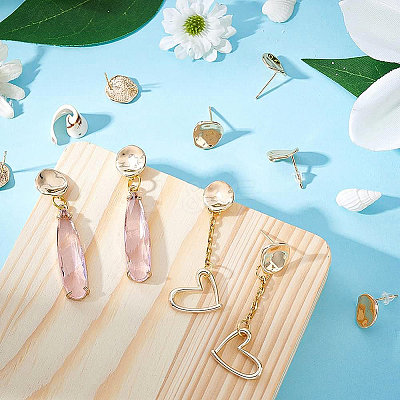 10Pcs Brass Stud Earring Findings KK-BC0008-60-1