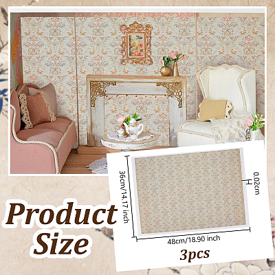 Mini Dollhouse Living Room Bedroom Wallpaper DIY-WH0504-841A-03-1