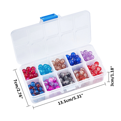 Transparent Crackle Glass Beads CCG-PH0003-13-1